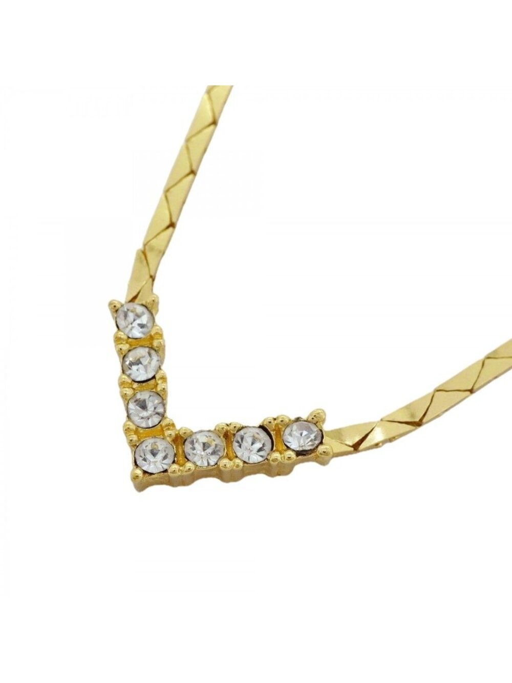 Dior Necklace Gold Plated Rhinestone - Picture 1 of 7